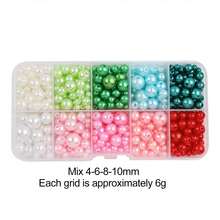 Set de cuentas - Clasificación de 10 colores 4-6-8-10mm Perlas de ABS perforadas previamente para hacer joyas DIY, pulseras, collares y artículos de manualidades (El estilo de la caja para almacenar las cuentas es aleatorio. Debido a las diferencias en la artesanía y los píxeles de visualización de los teléfonos móviles, las ligeras diferencias de color en las cuentas son un fenómeno normal.)