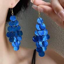 1 Cặp bông tai tua rua tròn phong cách tối giản theo phong cách Bohemian Âu Mỹ dành cho nữ, thích hợp cho đi biển, đeo hàng ngày, tiệc tùng, lễ hội mùa xuân, màu tím, xanh lam, xanh lá cây, xám, trắng, hồng - Váy tua rua dài phong cách Bohemian - Xem 10