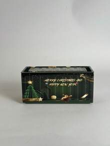 Mini cutie metalică de 11 cm, cadou de Crăciun pentru studenți, decorațiune de sărbători, recipient de depozitare - Verde inchis - Vizualizare 7