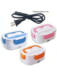 Portable Thermal Lunch Box With Electric Kettle, 110V, Lunch Box With Different Colors - Blue - View 6