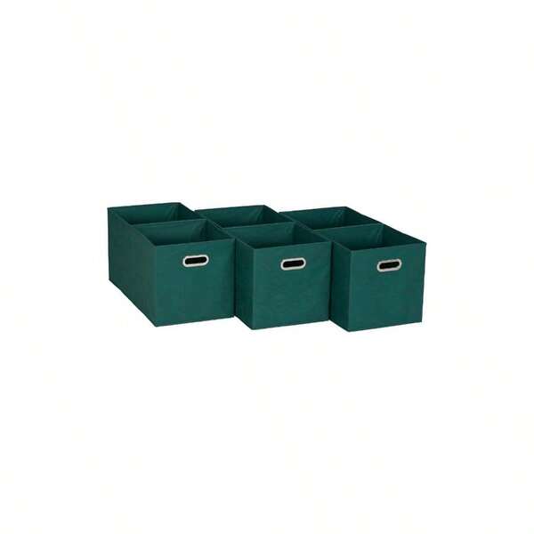 Green 6 Ct Open Fabric Cube Storage Bins, Forest