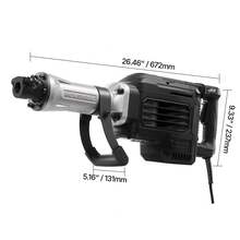 Demolition Jack Hammer, 3000 W Powerful Electric Jackhammer, 1700 BPM Concrete Breaker With A Point Chisel, Carrying Case, Gloves, Goggles, For Concrete, Wall, Brick, Tile And Foundation - 查看 10