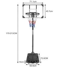Portable Basketball Hoop, Height Adjustable Basketball Hoop 170-213cm, Target System For Kids, Teens, Youth And Adults Outdoor/Indoor, 71.1cm Unbreakable Backboard And Wheels