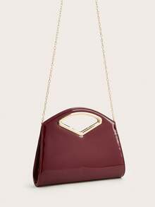 Túi xách thời trang màu trơn tráng gương, Túi công sở nữ thanh lịch và quyến rũ, Thích hợp cho các cô gái tiệc tùng, sinh viên đại học, cô dâu, Phù hợp với váy dự tiệc, váy cưới, váy dạ hội, váy bó, Rất thích hợp cho đám cưới, tụ họp, tiệc chiêu đãi, tiệc tùng, khiêu vũ, Quà tặng tốt nhất cho phụ nữ - Màu Đỏ Sâu - Xem 4