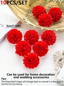 1/10/30/500顆人造繡球花球 DIY材料 派對裝飾 婚禮、居家、餐廳、臥室、婚禮裝飾、春季裝飾、窗戶裝飾、花瓶裝飾、戶外花園、情人節裝飾、新年裝飾 - 紅色 - 查看 2