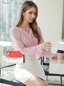 Women's Valentine's Day Shoulder Bags Fashion Flap Crossbody Bags Beautiful And Chic Chain Shoulder Strap Handbags Daily Use Wallet For Wife - 紅色 - 查看 4