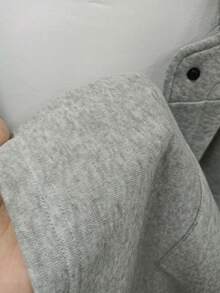 Women's Fashion Casual Plain Pocket Front Button Hooded Coat, Everyday Wear