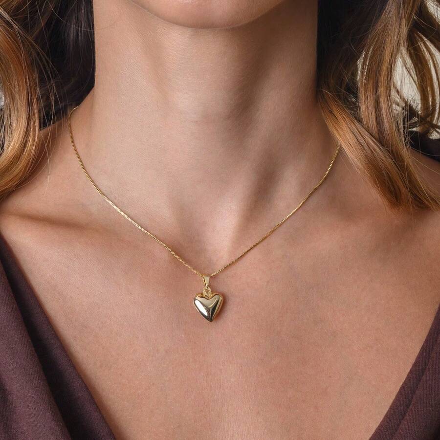 Small Heart Necklace With 18k Gold Plating - Yellow Gold - View 1