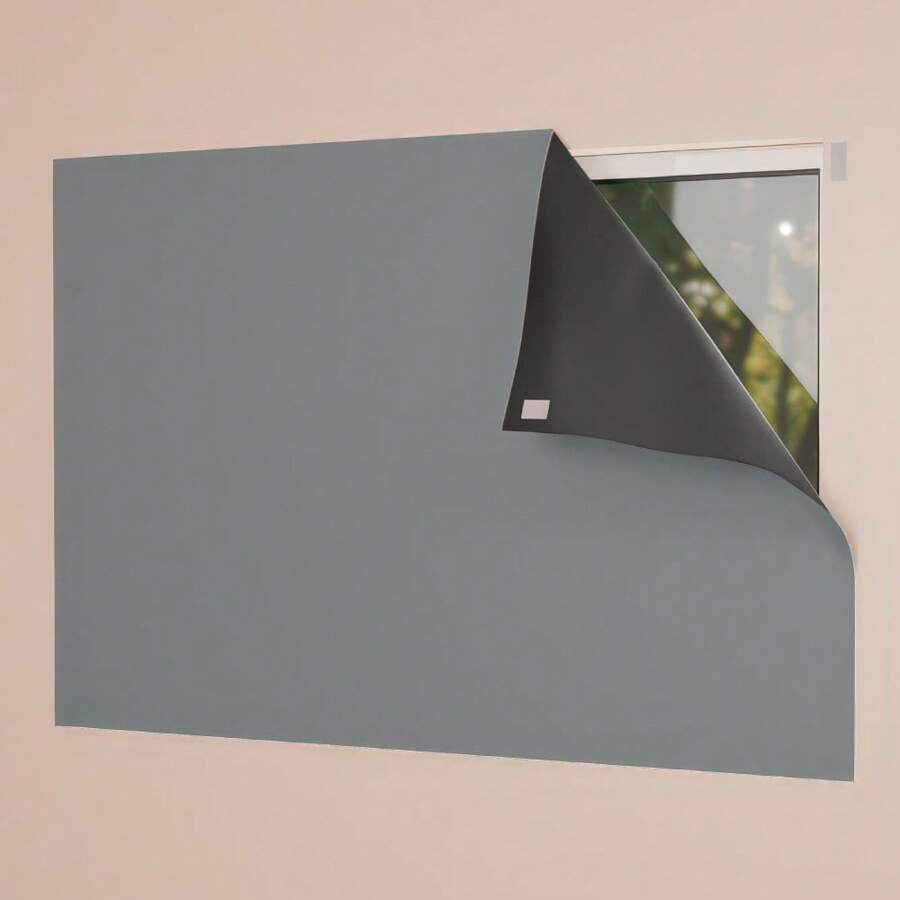 PVC Blackout Panel Curtain, Blocks 100% Of Light, For Living Room, Bedroom, Kitchen, Various Colors - Gris - Ver 1
