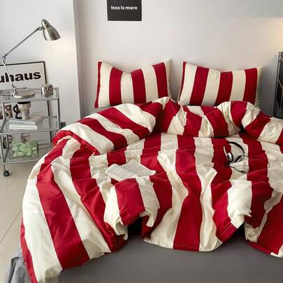 Bộ chăn ga gối 3 món bằng polyester, kiểu dáng tối giản, in họa tiết retro, phù hợp cho phòng ngủ sinh viên nam và nữ, có khóa kéo, dùng được cả bốn mùa, mềm mại và thoáng khí, phù hợp với giường ký túc xá, giường đơn, giường đôi, giường cỡ lớn, có thể giặt máy (1 vỏ chăn, 2 vỏ gối, không kèm ruột chăn)