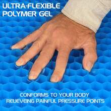 ENHANCE Gel Chair Seat Cushion For Office Chair - Orthopedic Polymer Gel Design For Long Sitting, Back Pain, Sciatica Pain - Breathable Non-Slip Washable Cover - Comfortable For Travel, Wheelchairs - 藍色 - 查看 6