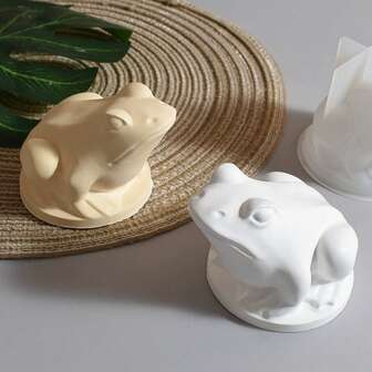1pc 3D Frog Candle Holder Silicone Mold, Crystal Resin Frog Ornament, Plaster Mold