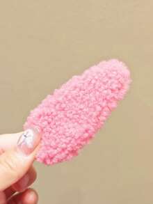 4个青少年可爱简约时尚毛绒珍珠发夹，百搭优雅温柔甜美女孩发饰，秋冬季 - 彩色 - 查看 4