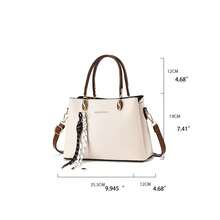 Women's New Fashion Elegant Tote Bag For Work, Commute, Gift For Mom, Casual Solid Color Large Capacity Shoulder Handbag, Suitable For Dating, Holiday Gift - White - View 6