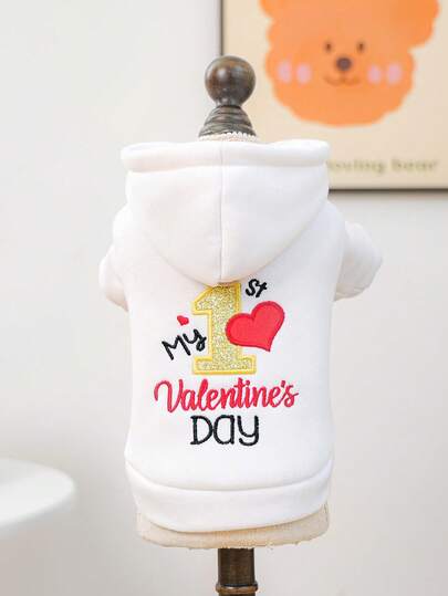 1pc Pet Clothes, Cute Dog/Cat Outfit For Small Dogs, Warm & Comfortable Pet Apparel For First Valentine's Day, Autumn/Winter