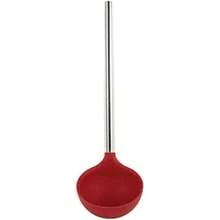 Tovolo - Cucharón de silicona con mango de acero inoxidable para cocinar enlatado, servir sopa, sopa, salsa, cuchara grande para utensilios de cocina, apto para lavaplatos, silicona sin , índigo(Cayena) - Multicolor - Ver 1