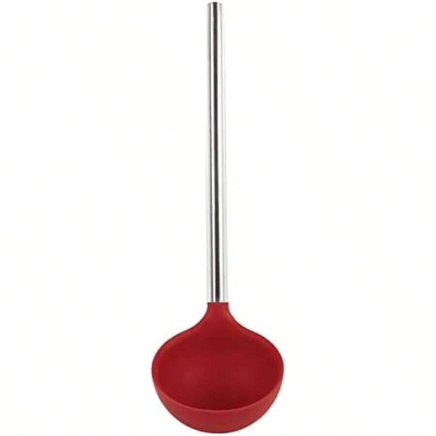 Tovolo - Cucharón de silicona con mango de acero inoxidable para cocinar enlatado, servir sopa, sopa, salsa, cuchara grande para utensilios de cocina, apto para lavaplatos, silicona sin , índigo(Cayena) - Multicolor - Ver 1