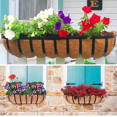 2026 New Coconut Fiber Flower Pot Liner, Modern Flower Pot, Home Courtyard Decoration Flower Pot Basket, Multifunctional Garden Flower Pot Storage Basket, Halloween And Christmas Holiday Decoration