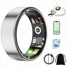 NEXUS Smart Ring For Women & Men, Health Monitoring Ring With Heart Rate, Blood Oxygen,Blood Pressure, IP68 Waterproof Fitness Ring, Sleep Monitoring For IPhone And Android, No APP Fee,Ideal For Sleep/Travel/ Outdoor,Birthday/ Anniversary /Couple Gift,Free Shipping - Silver - View 3