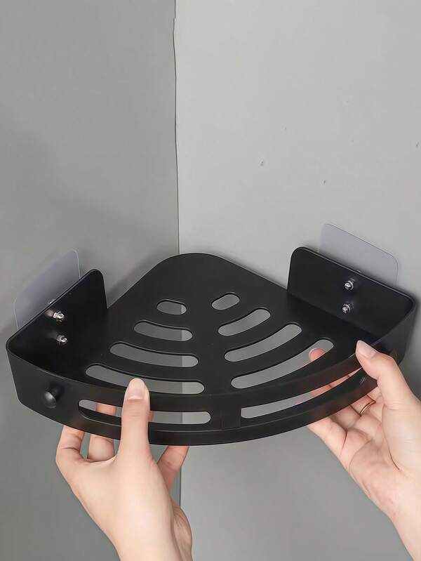 1/2 piezas Estantería de esquina para baño y cocina - Fabricada en material ABS duradero, estantería de almacenamiento para baño, apta para lavabo, cocina, inodoro y ducha, ahorro de espacio, fácil instalación, resistente, accesorios de baño montados en la pared, estantería de esquina triangular de plástico ligero autoadhesiva, multifuncional, sin perforación, con cesta de ducha, soporte para champú y gel de ducha, organizador de baño, estantería de almacenamiento de cosméticos de baño