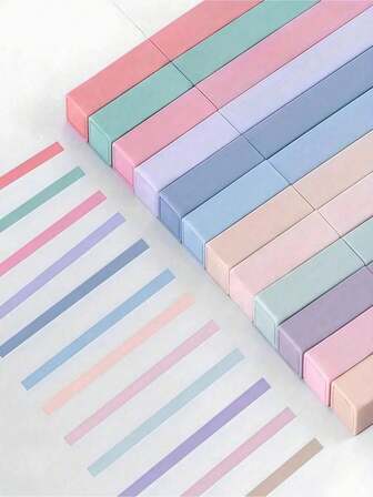 6支装方形荧光荧光笔，品牌品质斜角荧光笔，护眼，钥匙扣，会计用品，学习用品