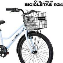 Piago Canasta Canastilla para Bicicleta Acero R24 Incluye Soportes - R24 Blanca - Ver 7