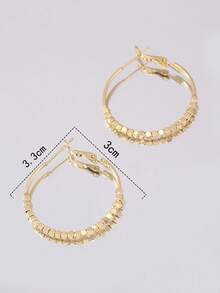 Golden Hoop Earrings - Anti-Allergic, Large Circle, Versatile, And Perfect For Everyday Wear Or As A Gift - No Plating, No Gemstones, Alloy Material