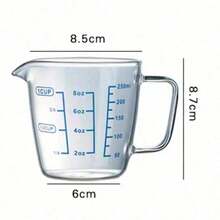 250ml/500ml Heat-Resisting Premium Reinforced Glass Measuring Cup Milk Scale Microwave Measure Jug With Blue Measurement Digital - White - View 11