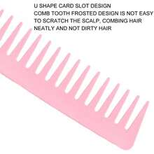 Peine de Dientes Anchos, Cabello Grande Redondeado, Peine Desenredante sin Mango para Cabello Rizado, Cabello Húmedo y Seco ()(Rosa) - Multicolor - Ver 7