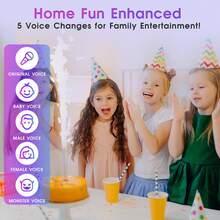 Mini Karaoke Machine, Suitable For Teens And Adults, Portable Bluetooth Speaker With 2 Wireless Microphones, Voice Effects And LED Lights, Fun Gift For Home Parties, Birthdays, Christmas