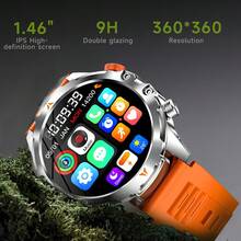 SENBONO Smartwatch With 1000mAh Large Battery, 100+ Sports Modes, Wireless Calling, LED Flashlight & Compass, 1.46inch HD Display, 360° Rotation, USB Rechargeable, Smart Watch For Men, Modern Wearable, Multi-Functional Watch - Black - View 4