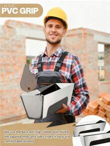 Heavy-Duty Stainless Steel Reinforced Plasterboard Mud Tray - Featuring A Construction With Reinforced Straps And A Grooved Base, Available In Multiple Sizes. Suitable For Mortar, Cement, Fillers And Coatings, This Professional Plaster And Joint Compound Application Tool Is Compatible With All Types Of Plasterboard DIY Trowels - Multicolor - View 1