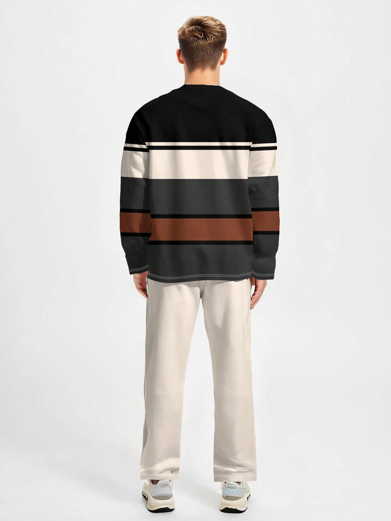 2 قطعة ملابس رياضية للرجال بطباعة تدرج اللون على ا...