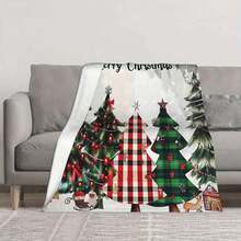 280gsm BlanketChristmas Tree Blanket - Soft, Warm And Comfortable Flannel Shawl Naps, Camping And Travel - Family And Loved Ones-280GSM - Multicolor - View 3