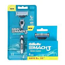 GILLETTE Rasoio Gillette Mach3 per uomo, 1 manico + 1 ricarica di lame