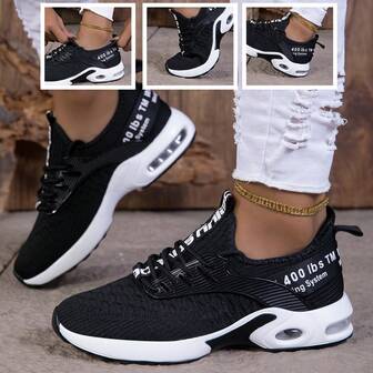 Comfortable New Special Offer Breathable Autumn Inexpensive Special Promotion Women's Casual Sports Shoes, Non-Slip Sole, Mesh Upper, Suitable For Commuting, Outdoor Long-Time Walking, Exercise, Hiking, Tennis And Walking - Black, Valentine's Day Gift For Women, Comfortable Special Offer Non-Slip Soft Bottom Selected Affordable Suitable For Beach, Vacation, Camping, Casual Walking Shoes, Hiking Sports Shoes