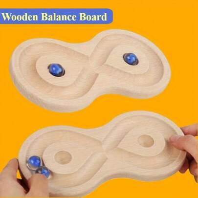 Wooden Cross Hoop Balance Board - Hand-Eye Coordination Skill Trainer, With Smooth Edge Design, Natural Wood Surface Treatment, Perfect Christmas, Halloween, Birthday Gift, Adult Balance Board, Sports Skill Development, Ergonomic Design, Durable Structure