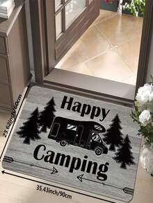1 Stück Neue "Fröhliches Camping" Wohnmobil und Kiefernbaum Design Fußmatte - Weihnachten - Frohe Weihnachten - Feiertags Dekoration - Tägliche Dekoration - Feiertags Geschenk - Eingangsteppich - Outdoor Teppich - Innen Teppich - Kleiner Teppich - Weicher Flanell 900g/m², Maschinenwaschbar langanhaltend, Fleckresistent, Schnelltrocknend, Geeignet für Innentürmatten, Außentürmatten, Heimdekoration, Raumdekoration, Schlafzimmerteppich, Küchenteppich, Fotografie, Requisiten, Outdoor Dekor Geschenke, Feiertags Geschenke, Flächenteppich, Ganzjährig Verwendbar - Verschiedenfarbig - Übersicht 15