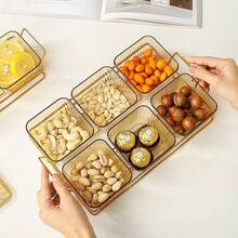 1Set Amber Glass Snack Plate & Tray Set - Christmas Gift For Candy, Nuts & Cookies, Decorative Storage For Kitchen & Holiday Gatherings - 琥珀色 - 查看 7