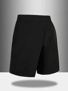 Men'S Basketball-Themed Athletic Shorts With Drawstring Waist - Breathable Quick-Dry Gym Pants, Elastic Waistband & Side Pockets - With Orange & Basketball, For Training, Casual Outfits - Machine Washable Sports Apparel, Basketball Shorts - 黑色 - 查看 3