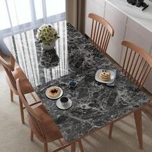 [Light Luxury Upgrade] 1 Roll Black Waterproof And Oil-Proof Marble Film Wallpaper Peel And Stick-Thickened Self-Adhesive Design, Realistic Stone Texture, Perfect Coverage Of The Stove, Dining Table, Ceramic Tile Wall, To Create A High-End Kitchen Space Vinyl/Room Deco - Black and White - View 4