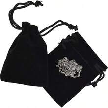 2025Nydotd 100pcs 2 X 2.8 Inch Black Velvet Cloth Jewelry Pouches Velvet Drawstring Bags Christmas Candy Gift Bag Pouch For Wedding Favors Gifts, Event Supplies Party Favors - 黑色 - 查看 5