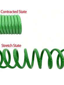 一套高压花园EVA螺旋软管，带7功能喷枪 - 耐用螺旋水管，适用于草坪护理和洗车 - 綠色 - 查看 4