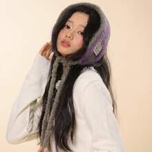 女士波点针织围脖头带，多功能围巾/耳罩，秋冬季保暖 - 彩色 - 查看 6