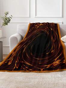 Cobertor de pelúcia macio e quente com padrão de redemoinho quadrado de 1 unidade, adequado para sala de estar, sofá, poltrona, quarto como cobertor, ótimo para viagens, acampamento ou como presente - Multicolorido - Ver 6