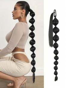 30 Inch Women's Wig Lantern Bubble Ponytail Curly Wig High Ponytail - Multicolor - View 11