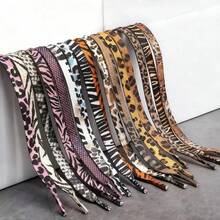 6 piezas de cordones planos con estampado de leopardo en beige, adecuados para zapatillas, zapatos deportivos y zapatos de lona, zapatos de mujer, zapatos de invierno