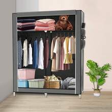 Fabric Storage Cabinet, Clothes Rack With Cover, Wardrobe, Closet, Metal Frame, For Bedroom, Wardrobe - Gray 108*170cm - View 1