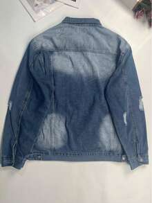 A Stylish Distressed Denim Jacket That Pairs Well With Everything - Blue - View 7