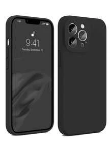 High-Quality, Minimalist Phone Case, Plain Unadorned Soft Design, Shockproof, Anti-Slip, Scratch-Resistant, Suitable Compatible With Iphone 17/17Pro/17 Pro Max/17 Air, 16/15/14/13/12/11/Pro/Pro Max/Plus, S20-S25/FE/Ultra, A56 5G - Black - View 9